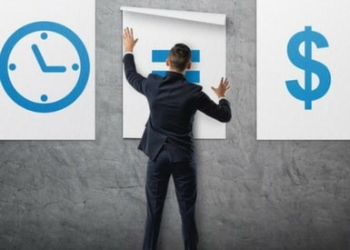 TasklyHub Featured Blog Image of Man Looking At Symbol For Time and Money