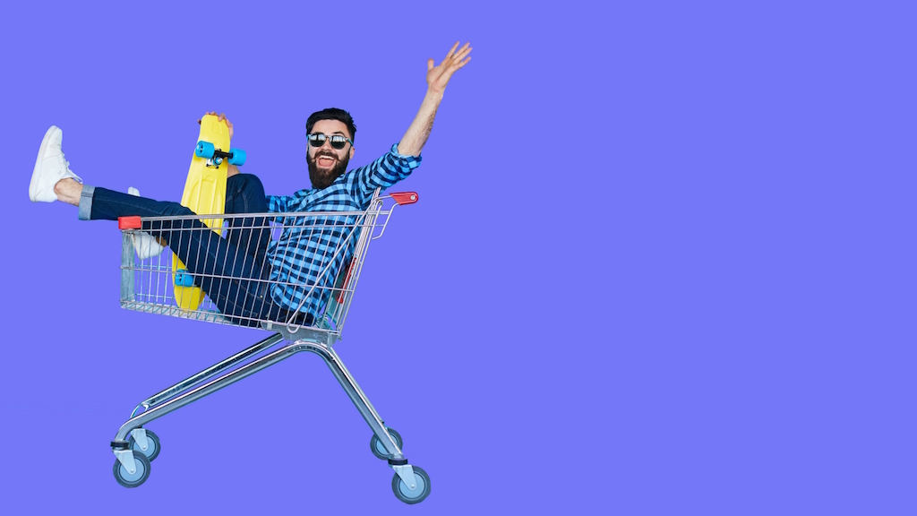 TasklyHub Free Task Management Software Startup Employee in trolley