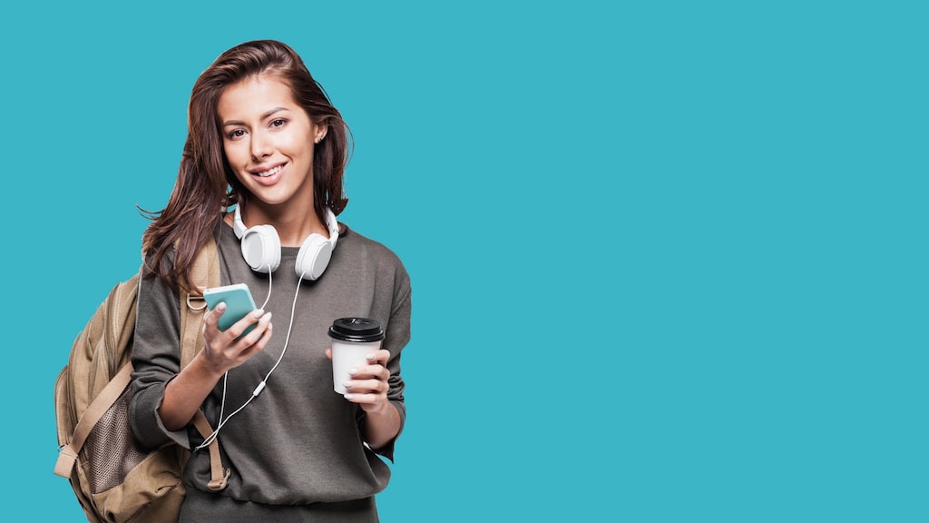TasklyHub Free Task Management Software Young Woman listening to iPod