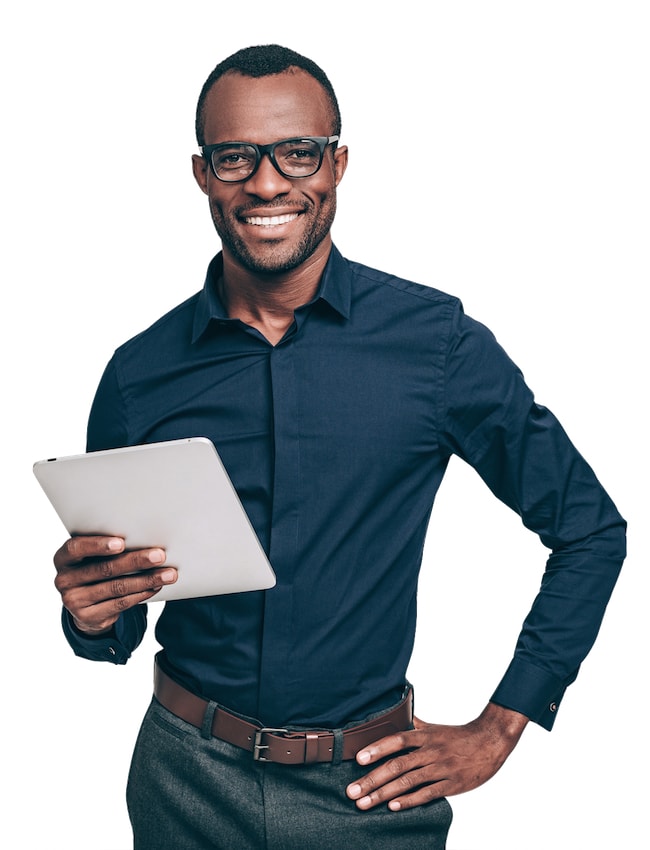 TasklyHub Free Task Management Software For Human Resource Teams Cover Image of Male Leader