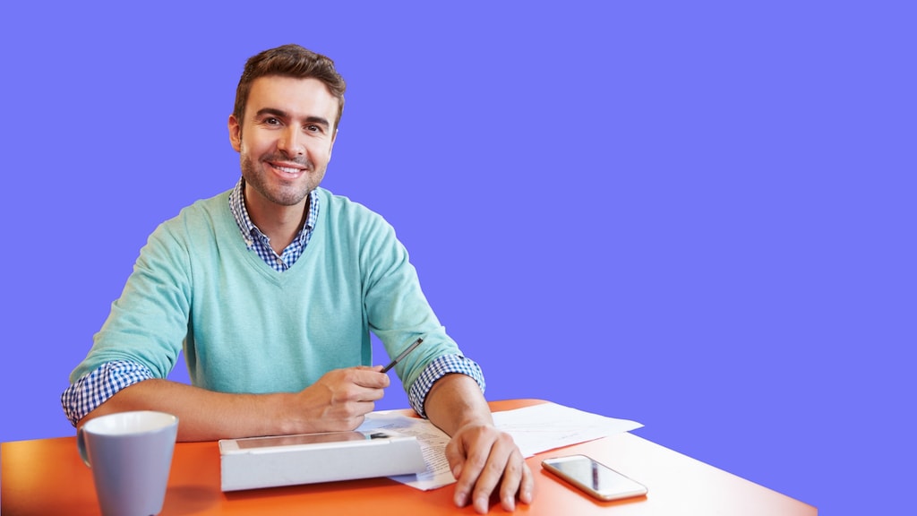 TasklyHub Free Task Management Software Young Man At Desk