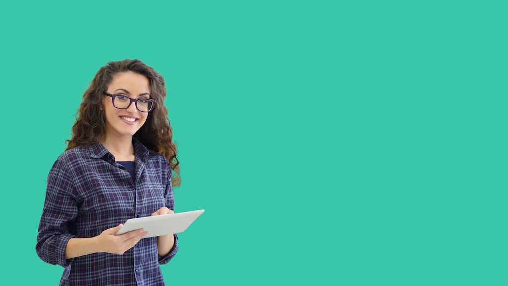 TasklyHub Free Task Management Software For Marketing Teams - Digital marketer on iPad